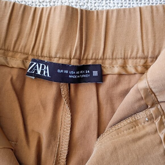 ZARA Women's Tan/Brown High-Waisted Tailored Bermuda Shorts | Size XS - Picture 5 of 6